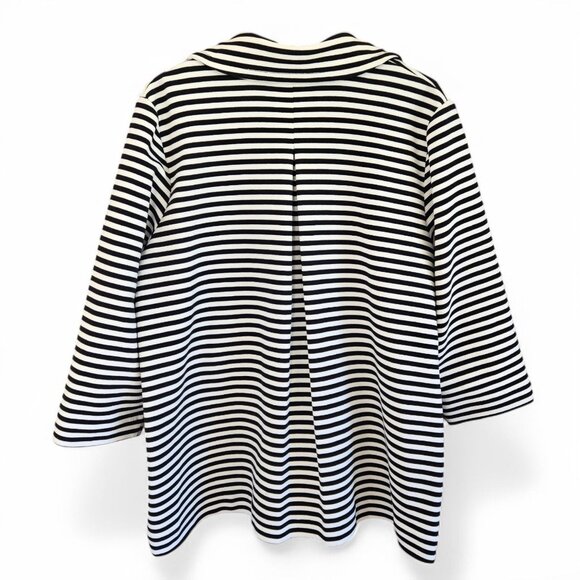 Vintage Pendleton Womens XL Striped Swing Jacket Blazer Navy/White Pleated Back - Picture 7 of 14